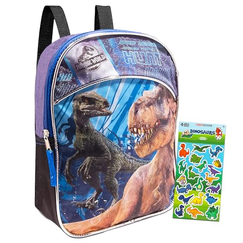 Jurassic World Mini Backpack Bundle ~ 11 Inch Jurassic World School Supplies Dinosaur Backpack with Stickers (Dinosaur School Supplies)