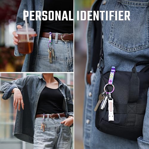 Image of KeyUnity KM00 Titanium Belt Loop Keychain Clip Double Side Quick Release Key Holder with Detachable Key Ring