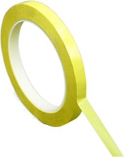 50 Rollos de 6 mm, 10 mm de Ancho, 66 Metros de Longitud, película Amarilla, Cinta Mylar, Aislamiento Adhesivo for Motores de transformadores(Width 12mm 50pcs)