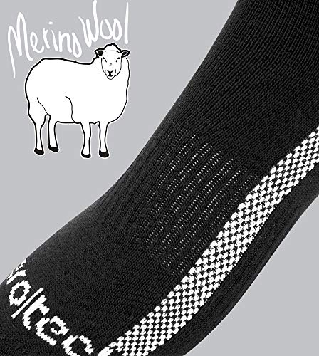 | Lightweight Wool Blend Athletic Socks | 3" Quarter Crew | Safety Yellow and Black | Made in USA3