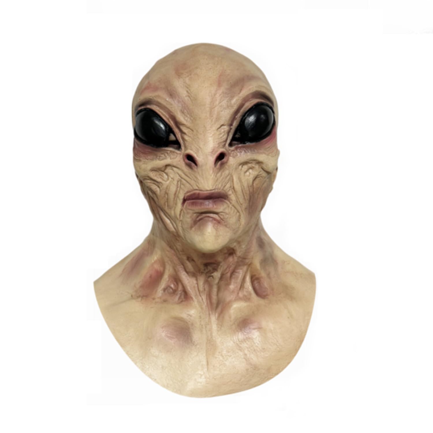 Halloween Alien Latex Mask, Realistic Full Head Mask Scary Mask, Adults Costume Party Carnival Cosplay Dress Up Accessories (A)