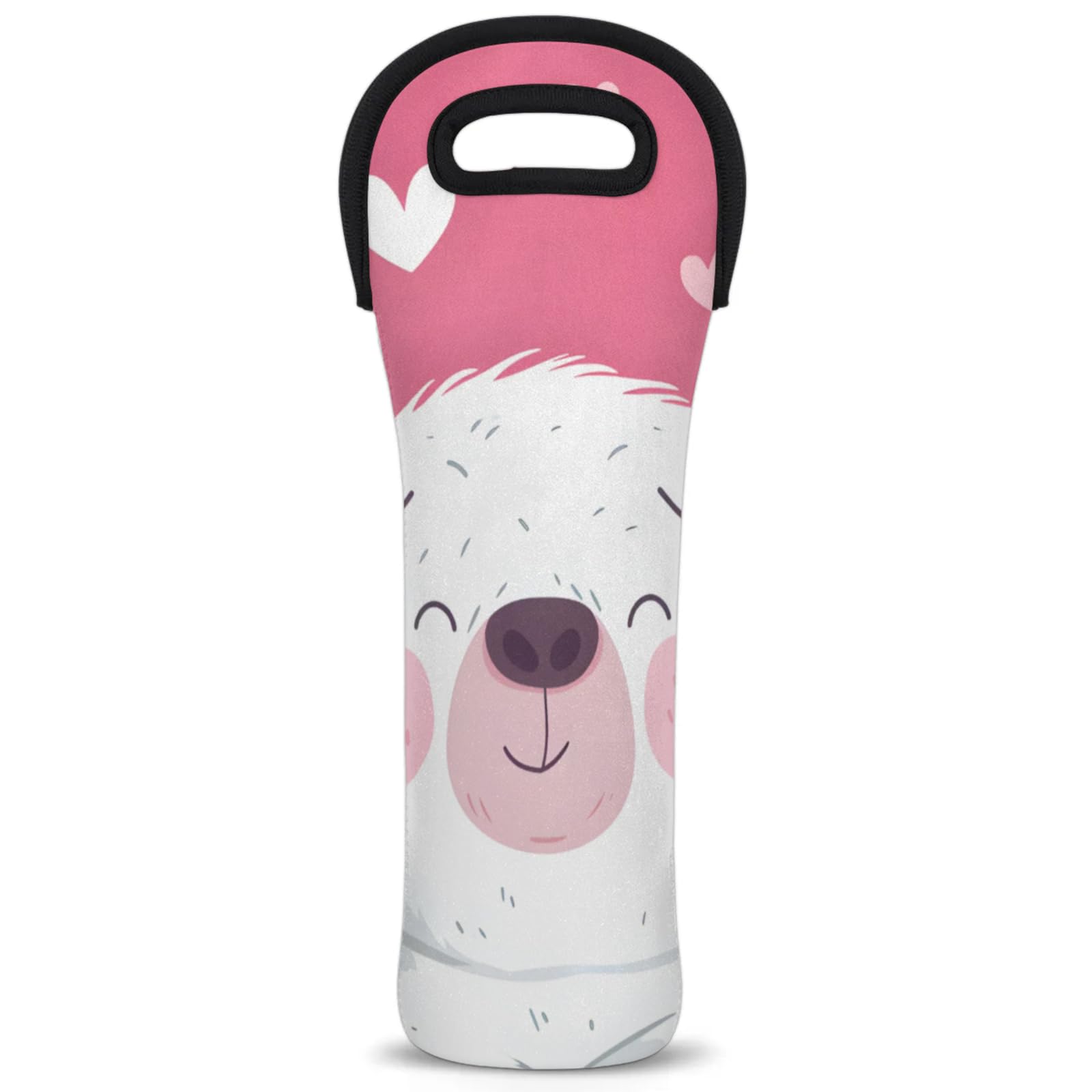 Neoprene Wine Tote Carrier Bag for Wine,Water, Champagne, Beer, Baby Bottles 15.6 x 5.1 Inches, Protective Wine Bag,Bear