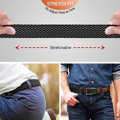 Image of BULLIANT Men Belt Rerversible Golf Belt Stretch Braided for Gift Men 1 3 /8 inch-2 In 1 Belt