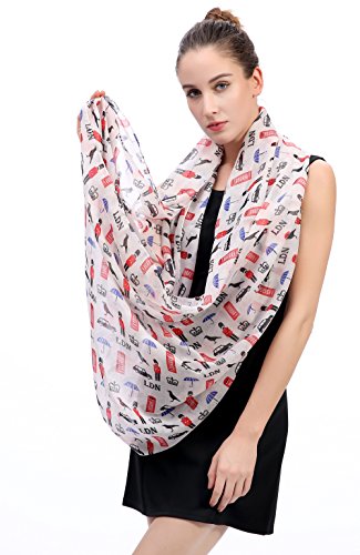 Lina & Lily UK London City Souvenir Print Women's Infinity Loop Scarf4