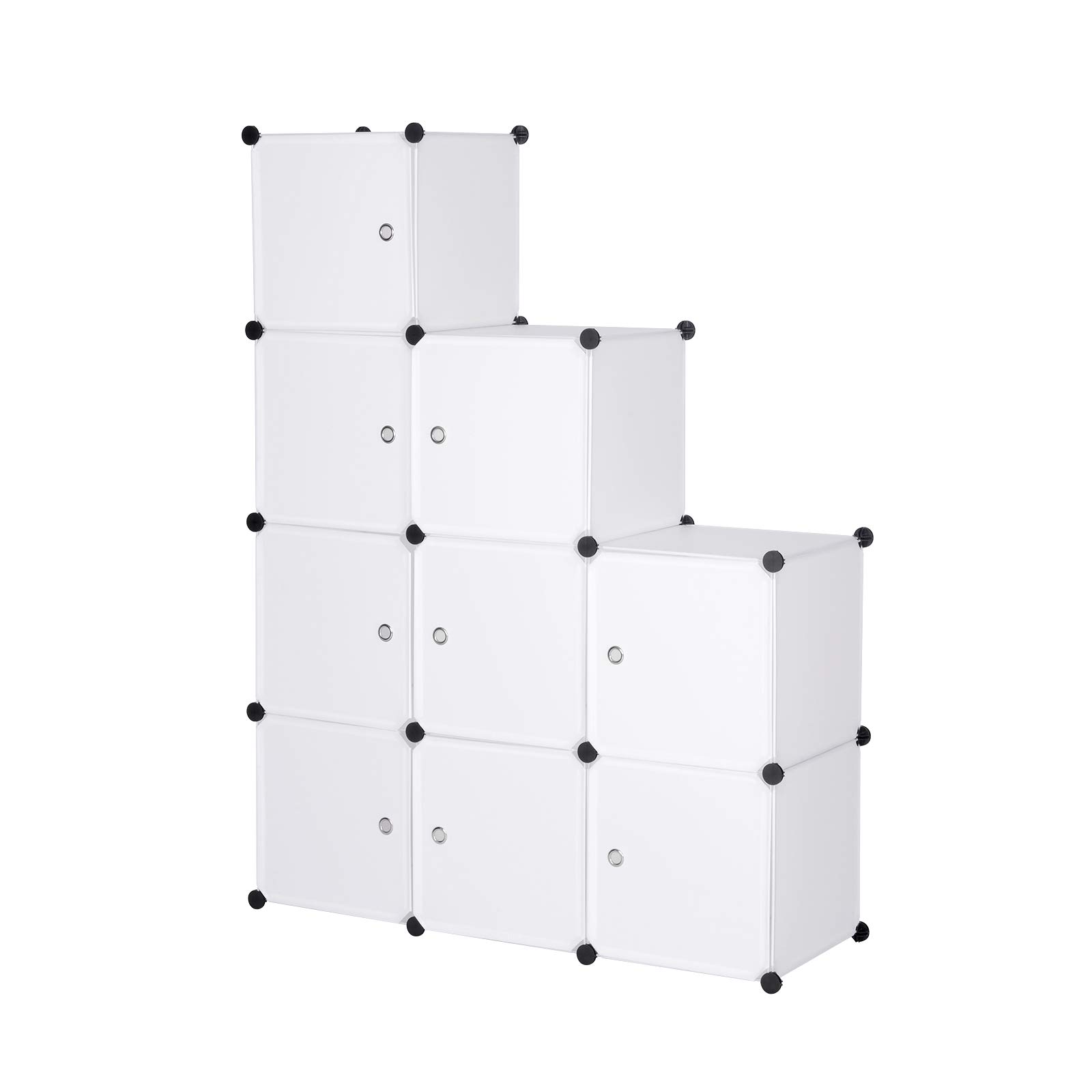 WOLTU DIY Armadio a Cubo Armadietto Guardaroba Pieghevoli Combinato Modulare Scarpiera Bianco per Stanzino e Ripostiglio