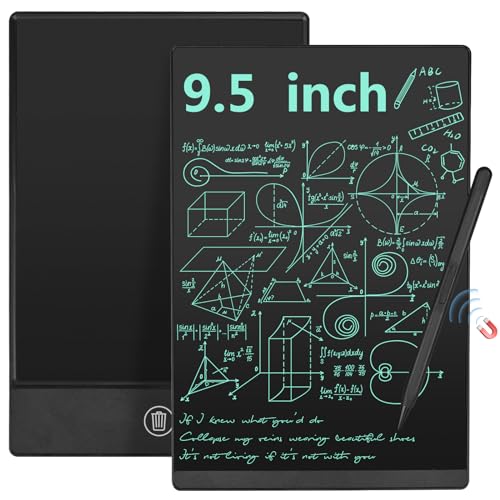 Czemo Pizarra de Escritura LCD 9,5 Pulgadas, Reutilizables Tableta de Escritura LCD Adultos, Pizarra Mágica Digital Portátil para Oficina, Notas, Agenda, Aula, Bocetos, Monocromo