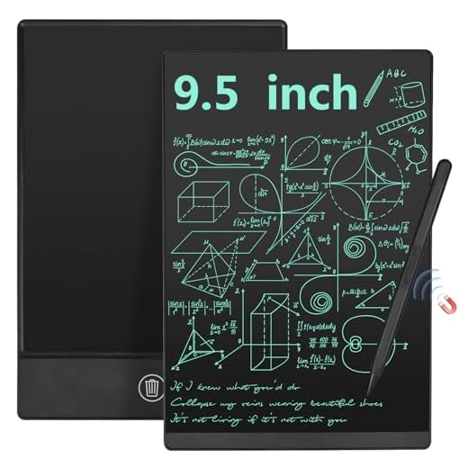 Czemo Pizarra de Escritura LCD 9,5 Pulgadas, Reutilizables Tableta de Escritura LCD Adultos, Pizarra Mágica Digital Portátil para Oficina, Notas, Agenda, Aula, Bocetos, Monocromo