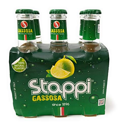 Stappj Gassosa Soda, 2 X 6 Pack, 6.8 fl. 200 ml. Lemon - 2 Pack - Italian Import.