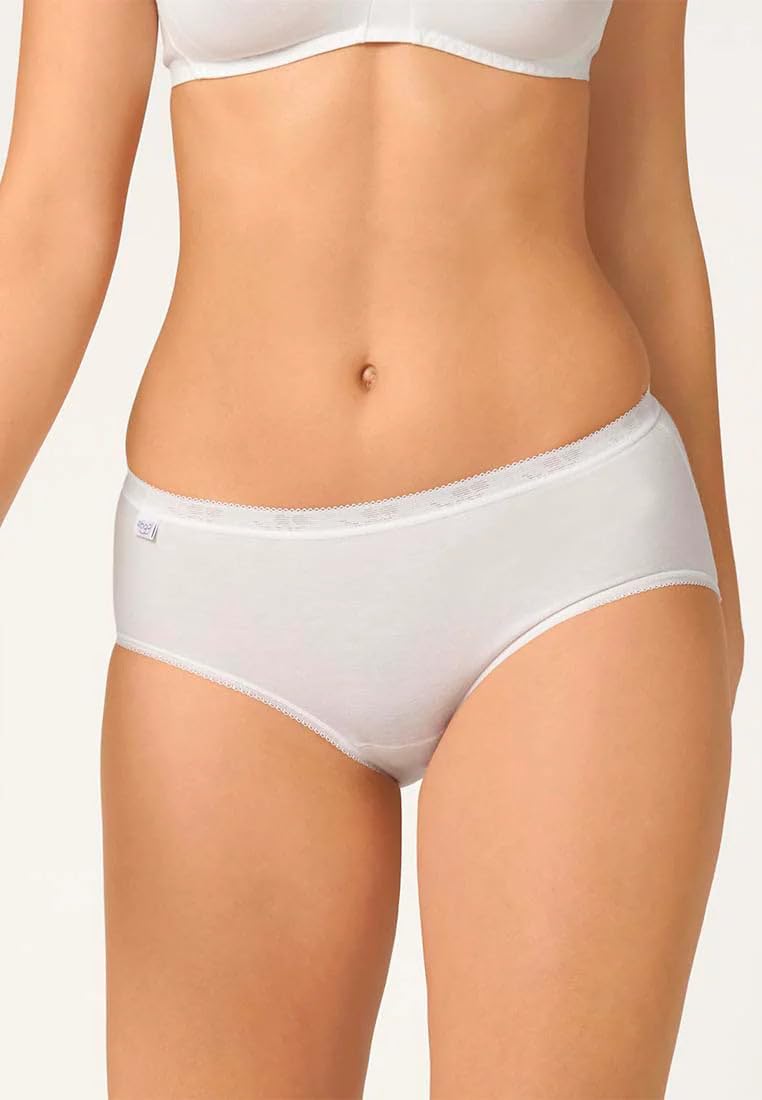 Sloggi Basic Midi 4-6-8 Pezzi Slip Donna in Cotone Basic+ Mutande Donna Slip Donna Midi B24 (44, 8 Pezzi.Bianco)