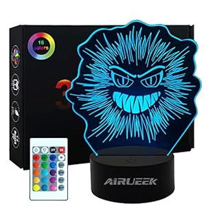 Lampe 3d Veilleuse Enfant 16 Couleurs Et Télécommande Optique Led Veilleuse Bureau Led Table Tactile de Chevet éclairage Cadeaux Jouets De Filles Garçon Enfants Pour Anniversaire
