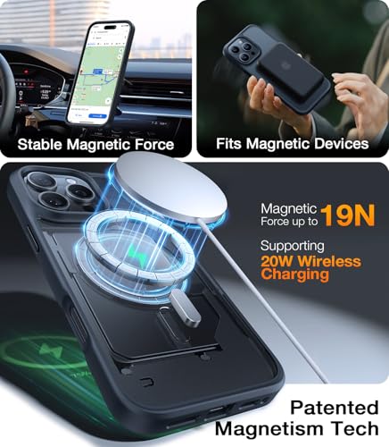 TORRAS for iPhone 16 Pro Max case with MagSafe, 12FT Military Grade Shockproof, Slim Thin but Sturdy, Velvety Touch & Anti-Slip Texture, Magnetic Protective for iPhone 16 Pro Max Case Black TORRAS for iPhone 16 Pro Max case with MagSafe, 12FT Military Grade Shockproof, Slim Thin but Sturdy, Velvety Touch & Anti-Slip Texture, Magnetic Protective for iPhone 16 Pro Max Case Black