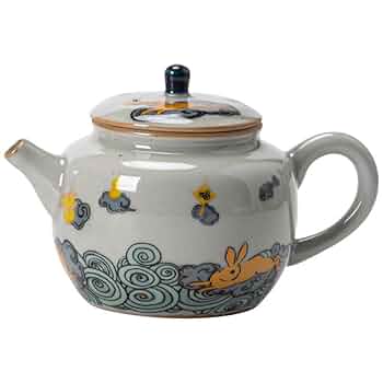 Amazon.com | 金兔报喜蜜合釉陶瓷茶壶单壶家用迷你功夫泡茶壶