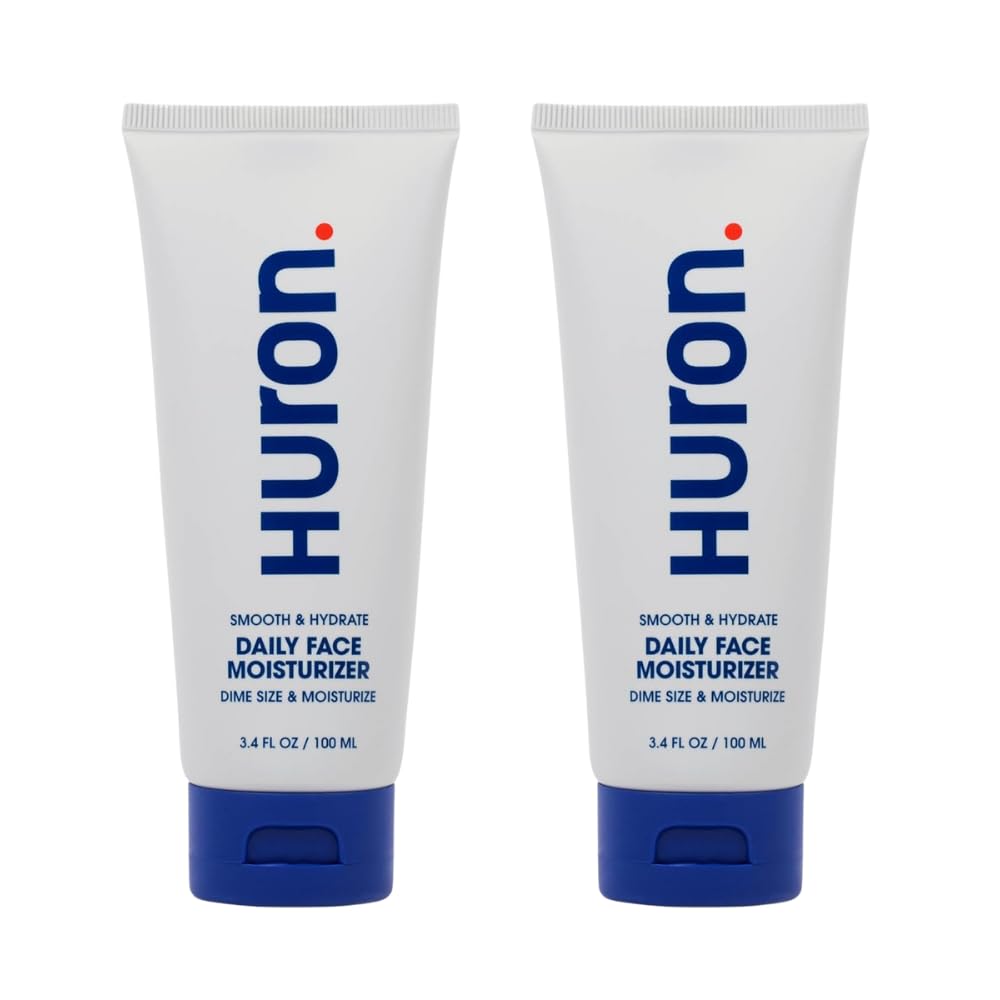 Huron Men’s Face Moisturizer – Lightweight, Soothing, Cooling Face Lotion for All-Day Lasting Hydration – Vegan, Phthalate Free, Sulfate Free, Paraben Free – 3.4 Fl Oz (2 Pack)