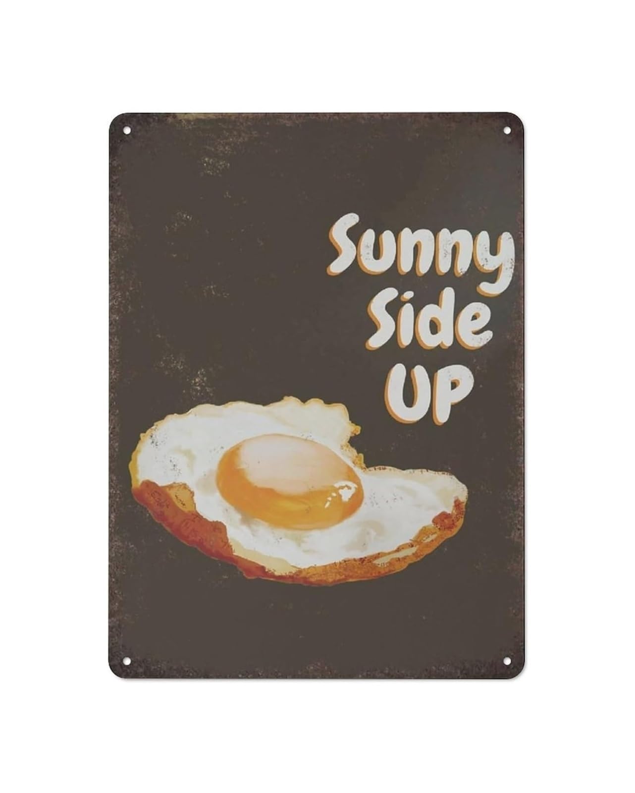 FNYUVNFAF Morning Eggs Sign Retro Metal Tin Sign Sunny Side Up Affirmation Vintage Kitchen Wall-Art for Breakfast Nook Cafe Decor 8 X 12 inch
