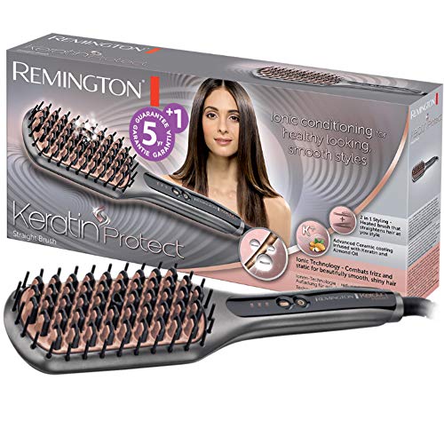 Remington Keratin Protect CB7480 Piastra Lisciante, Emissione Ioni, Cheratina e Olio di Mandorle, Display Digitale, 150°C, 190°C, 230°C