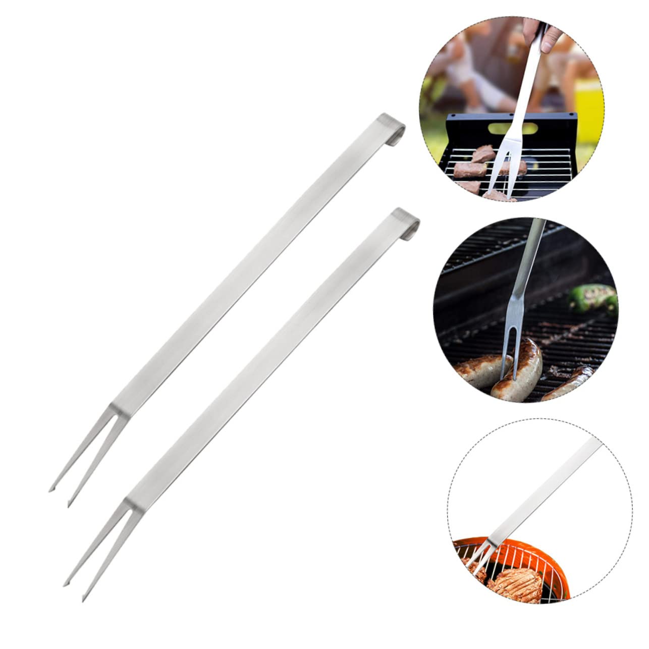 Abaodam 4pezzi Forchette Da Barbecue Inossidabile Per Grigliate e Tostature Per Carne Verdure e Marshmallow Utensili Pratici Per Bbq All