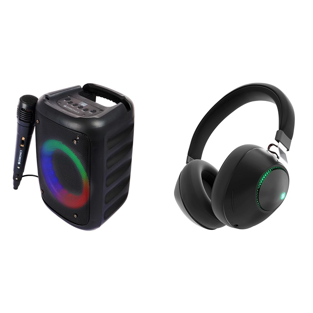 Zebronics Zeb-Buddy 100 Portable BT v5.0 Speaker with TWS, 15W RMS, Wired mic Karaoke, 5H Backup, RG