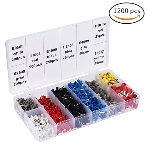 Ferrule Crimping Tool Kit, Preciva Awg23-7 Self-Adjustable Ratchet Wire Crimping Tool Kit Crimper Plier Set With 1200Pcs Wire Terminals Crimping Connectors Wire End Ferrules #TOP5