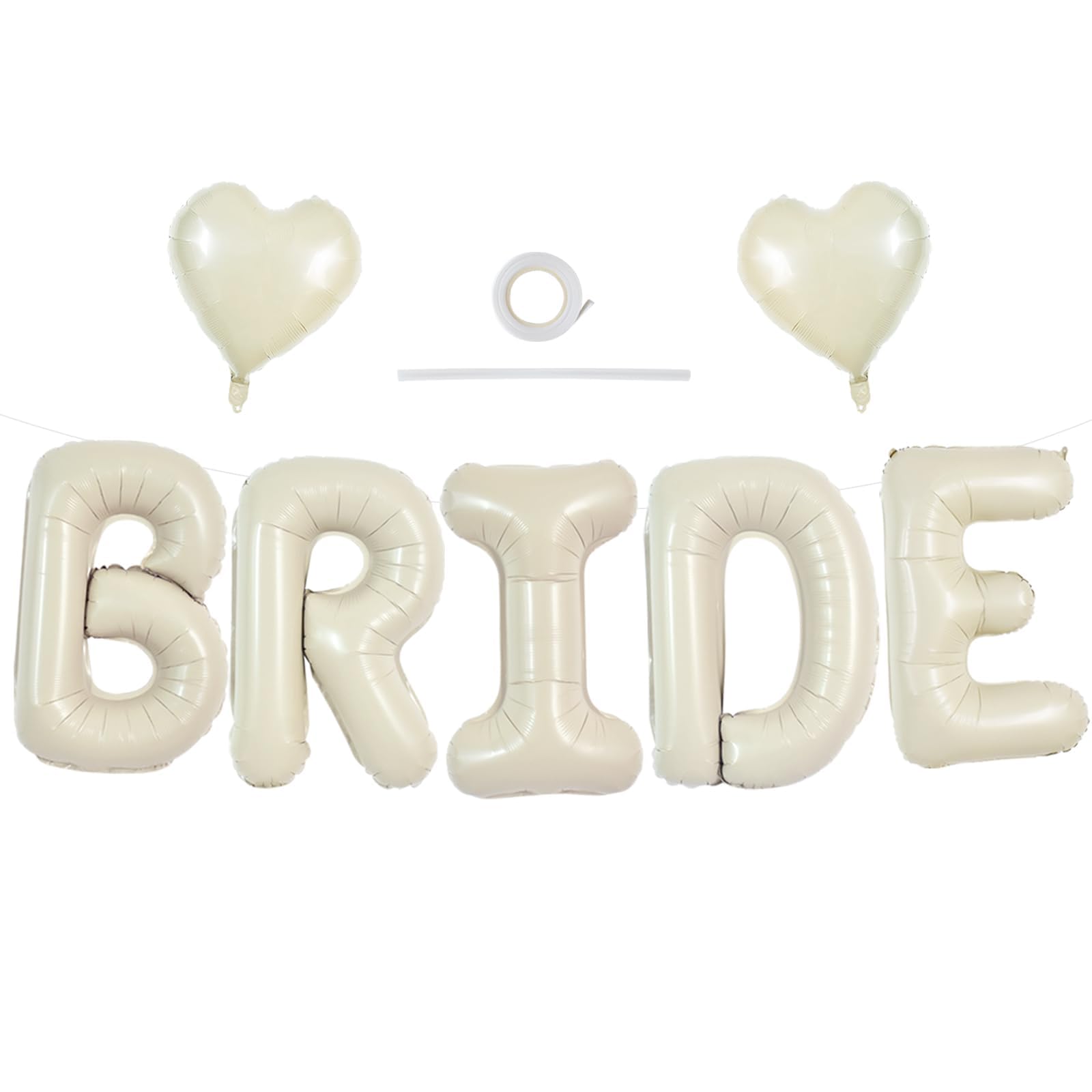 DecoGlee 40 Inch Giant Ivory Alphabet Big Balloons Banner,Large Cream White Bride Balloons for Bridal Shower Engagement Bride To Be Wedding Marriage Bachelorette Party Decorations and Supplies — image 1