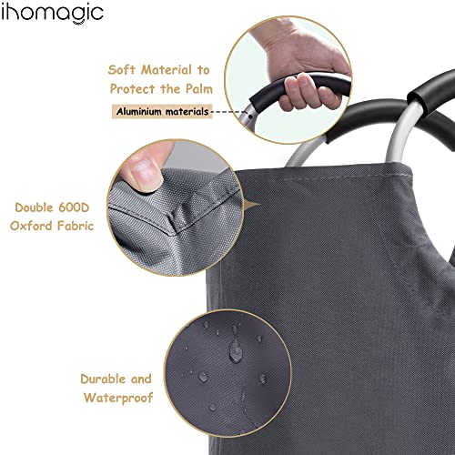IHOMAGIC 115L Large Laundry Bin, Collapsible Laundry Hamper With Soft Handle, Oxford Fabric Storage Bag - Image 4