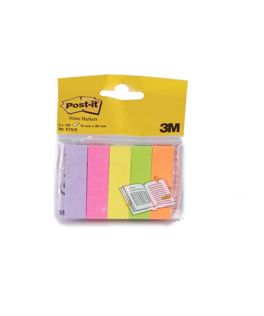 Post-it Mininotas, 5 colores surtidos, 5 blocs de 100 unidades