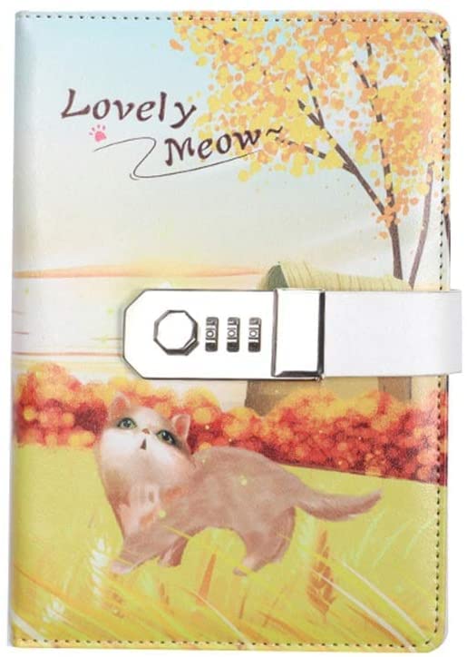 Libreta Cuaderno B6 Notebook Creative Password Lock Journal Lock Diary Digital Password Notebook Locking Journal Diary Cuadernos (Color : C)