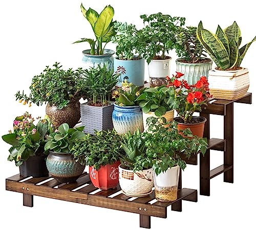 Traditional Indian Furniture Pieces 19 UHUD CRAFTS 3-Tier Wooden Plant Stand, Pot Stand, 3-Step Plant Ho...