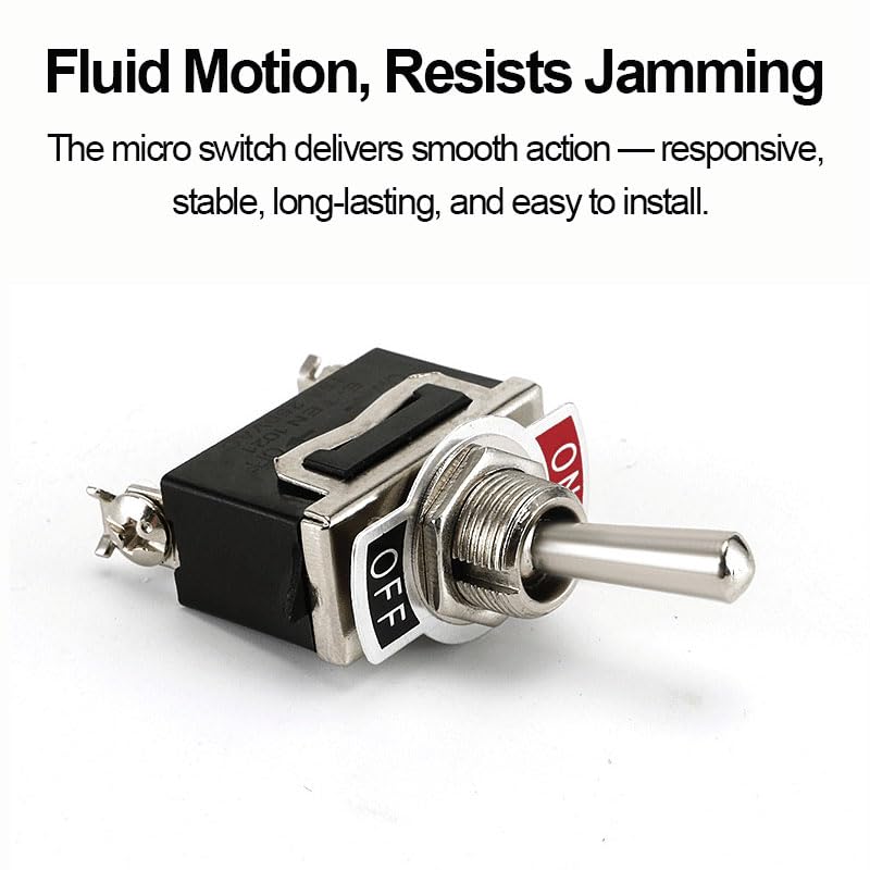 2 PCS Heavy Duty Rocker Toggle, SPST 2 Pin ON Off Toggle Switch with Boot Cover, 15A 12V Toggle Switch for Car Boat Marine