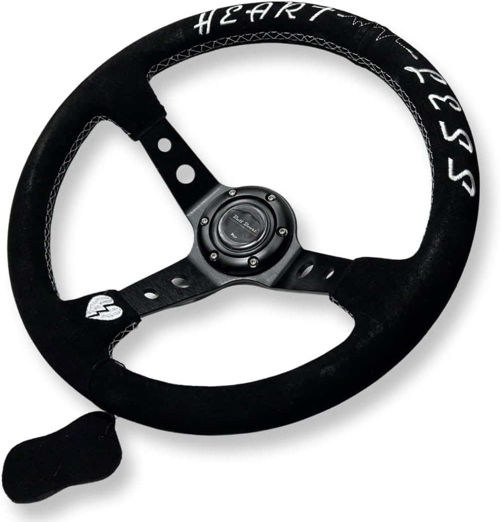 Bull Boost Performance Steering Wheel 350mm Deep Dish 6 Bolt For JDM Sport Racing Steering Wheel Suede Horn Button Included