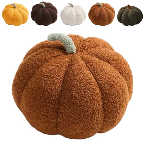 MOMAHUA 11/28cm Pumpkin Plush Pillow,Soft Caramel Orange Fall Plush Toy,Soft Toy Pillow,Cozy Autumn Home Decor&Seasonal Gift for Halloween and Thanksgiving