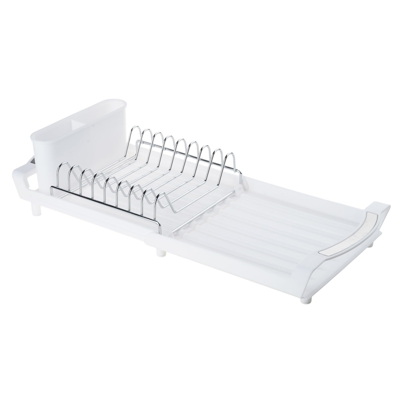 Yhplxyuus Extendable Drying Rack Including Tool Holder and Efficient Drain Structure for Small Spaces 29.5 in Long Modifiable Kitchen Drying Rack