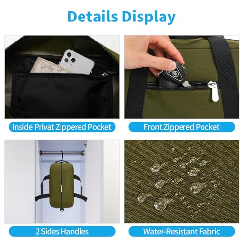 Image of Apenze Small Gym Bag 14 inch lightweight Carry On Mini Duffel Bag for Travel Sport - Olive Green