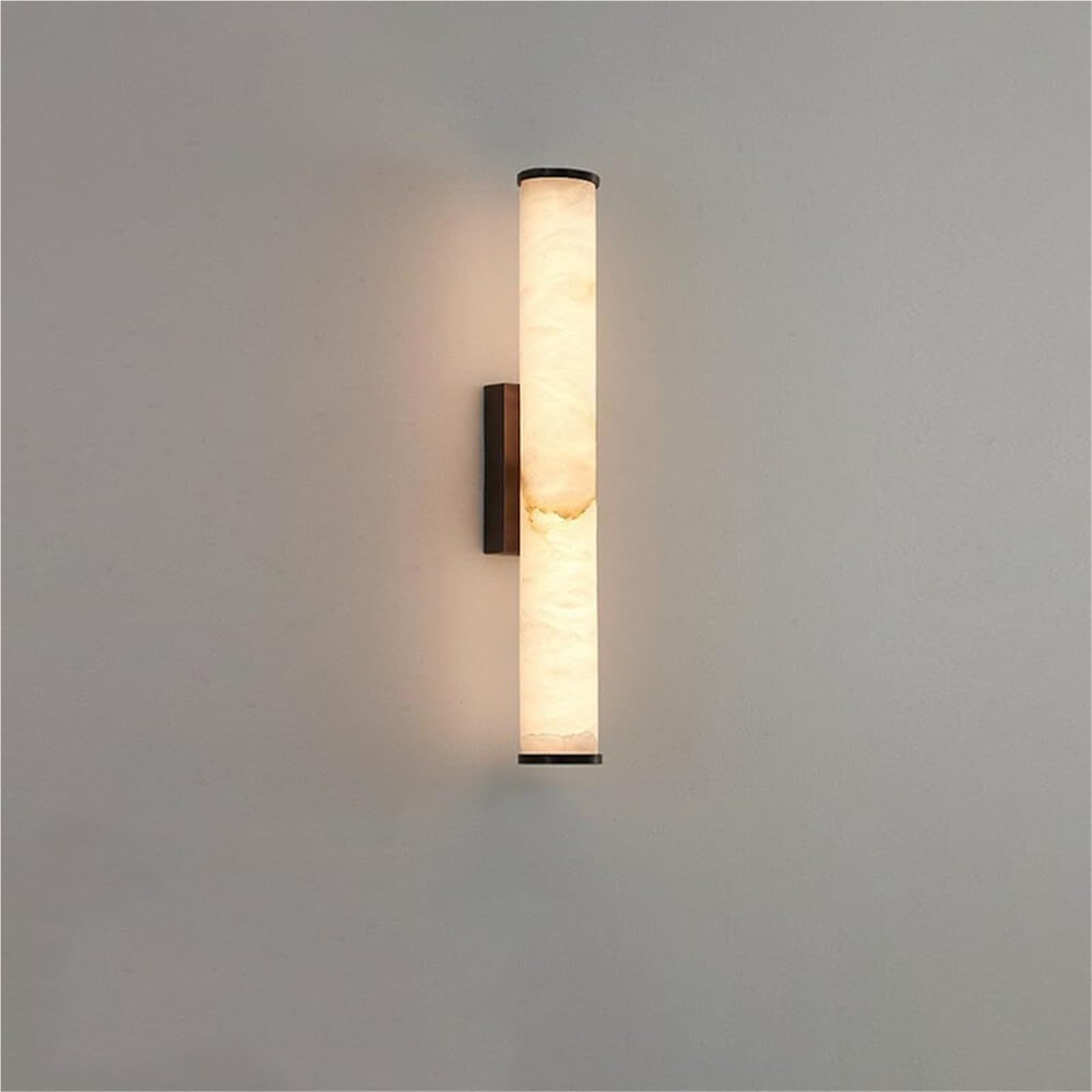 SXSCARKX Wall Light Sconce Spanish Natural Marble Sconces Strip Alabaster All Copper Indoor Lamps for Bedroom Staircase Living Room Corridor(Dark,Small)