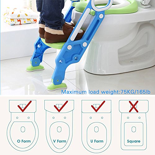 Potty Training Seat for Boys and Girls with Sturdy Non-Slip Step Stool Ladder Portable Toddler Potty Seat Perfect for Potty Training