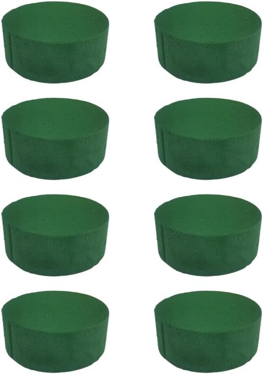 8 Pack Round Floral Foam Blocks 4" X 1.5" Green Wet Dry Flower Foam for Fresh & Artificial Flowers Arrangements, Wedding Party Decor and DIY Craft