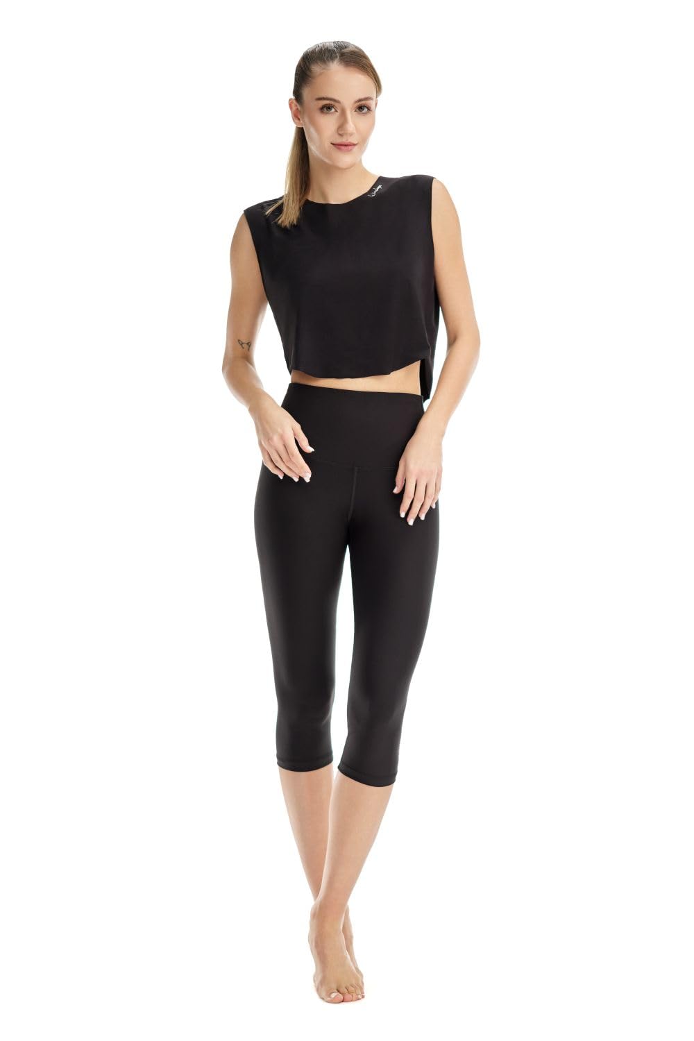 WINSHAPE Damen Leggings Winshape Functional Comfort ¾-Tights Hwl217c “high Waist” mit V-Shape Applikation und Core-Bund