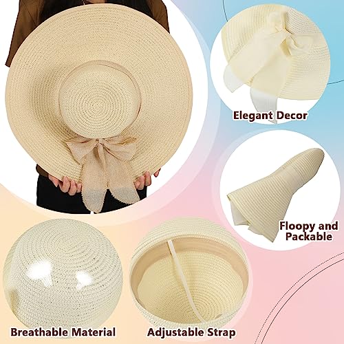 Jeyiour 12 Pcs Women Floppy Sun Hat and Heart Sunglasses Set miniatura 4