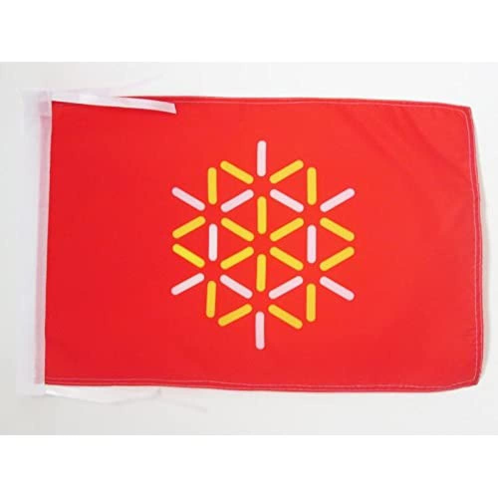 AZ FLAG - Languedoc-Roussillon new Flag - 18'' x 12'' - 100% Polyester French region of Languedoc-Roussillon Small Banner with Two Cords - Fade Resistant - Vivid Colors - 18x12 in - 45x30 Cm โ image 1