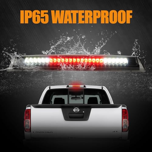 Image of Third 3rd Brake Light LED for 2005-2016 Nissan Frontier & 2004-2015 Nissan Titan, High Mount Rear Brake Lights Assembly, Waterproof Center Cab Cargo Lamp Stop Light (Smoke)