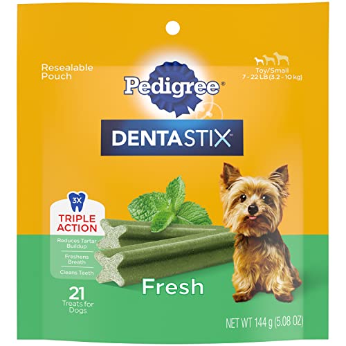 Pedigree Dentastix Dental Dog Treats For Toy/Small Dogs Fresh Flavor Dental Bones, 21 Count (Pack Of 7) #TOP7