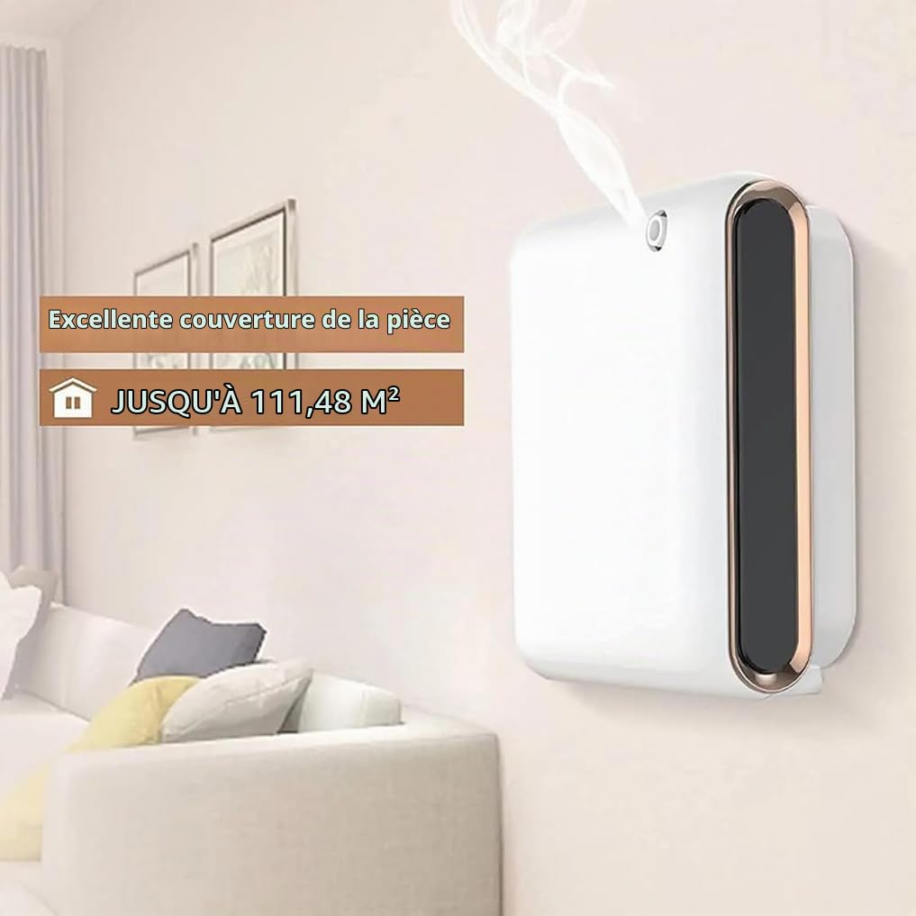 Machine De Diffuseur De Parfum Intelligent De 350 ML, Diffuseur Arôme Mural Commercial avec Télécommande, Diffuseur D'arôme sans Eau, pour Hôtelier Hotel Office Business Spa White
