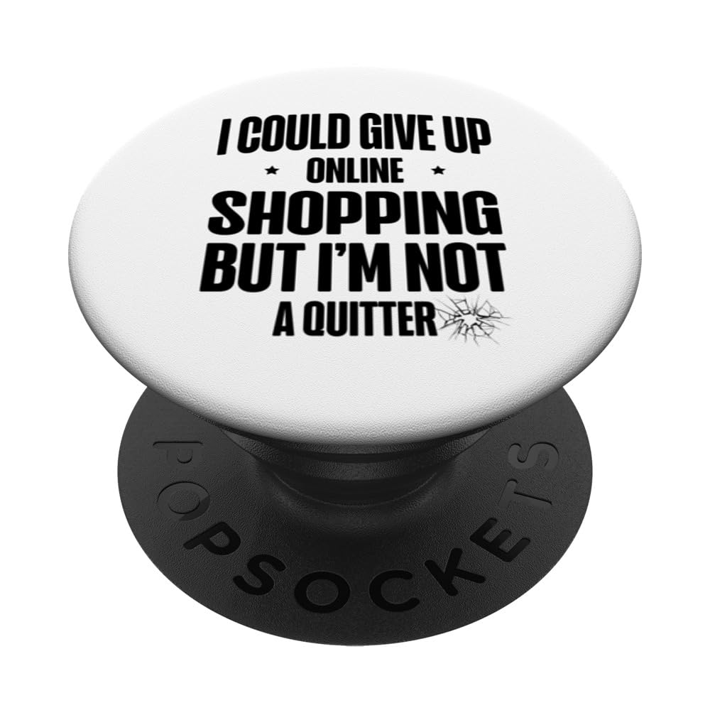 Online Shopping Cart Mall Shopper Shop E-commerce Shopaholic PopSockets Swappable PopGrip, Black