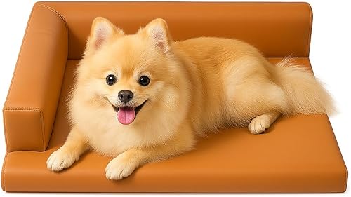 Sofá cama ortopédico en forma de L para perros y gatos, moderno sofá lavable para perros con funda extraíble, parte inferior antideslizante, fácil