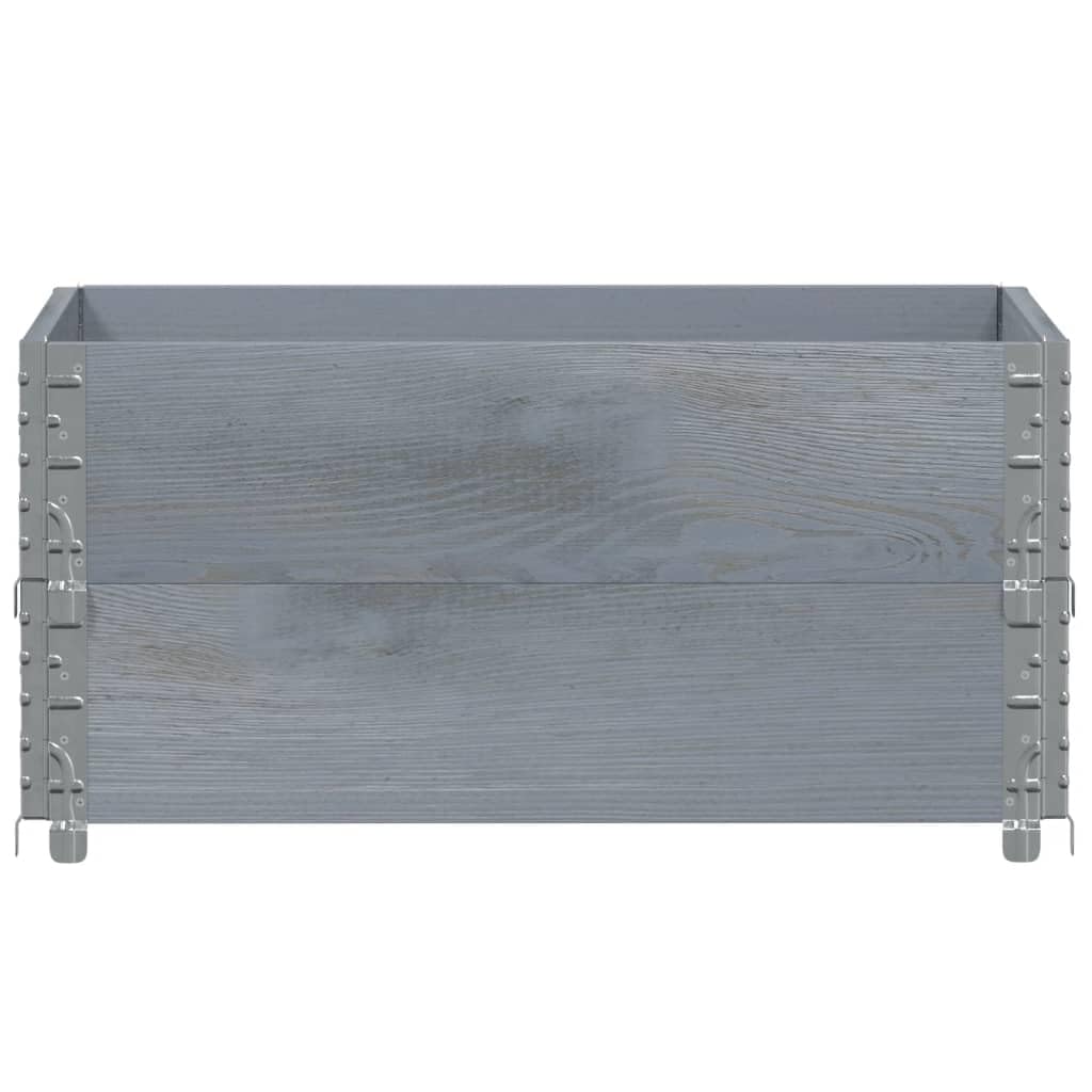 Paretali per Pallet 2pz Grigi 80x60cm in Legno Massello di Pino, Commercio e Industria,Movimentazione di Materiali,Pianali di carico e Pallet, 13.4kg-4010270