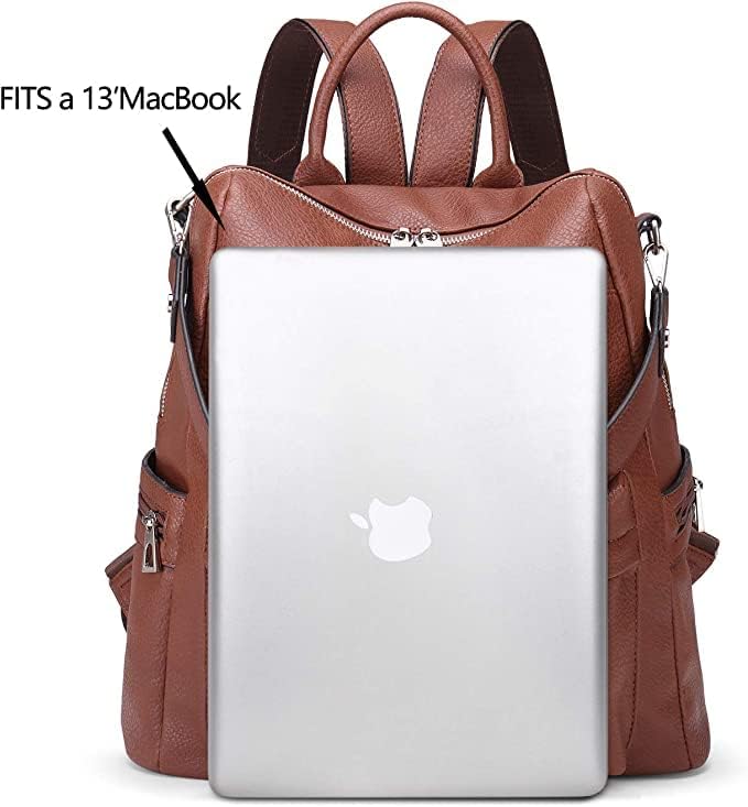 Image of Vegan Leather Girl's Travel Casual Collage Backpack With Shoulder Strap Travel College Gift For Teenager