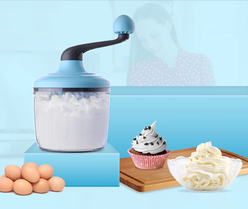 Batidor manual de huevos, batidor de crema, leche, limpieza rápida del giro y revuelve en todas las direcciones al mismo tiempo