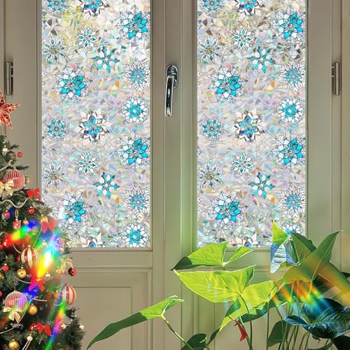 Película para ventana Snowflake de 17.7 x 43.3 pulgadas miniatura 3