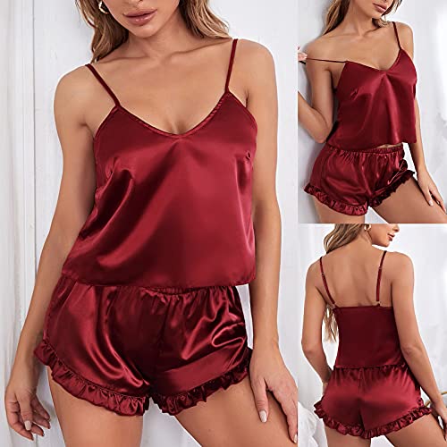 Kwatieh Sexy houder top vrouwen rood sexy kant pyjama set kersthouder wijn sexy overall net - Afbeelding 3