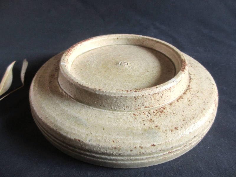 康元窯 佐藤公一郎作 黄瀬戸 蕪紋 かぶら柄　たらい皿 和食器　名工作品　５枚 康元窯 佐藤公一郎作 黄瀬戸 蕪紋 かぶら柄 たらい皿 和食器 名工作品 5枚