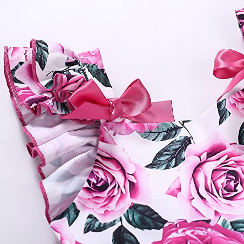 Pettigirl Toddler Girls Summer Vintage Rose Floral Ruffle Layered Clothes Teens Sweet Party Festival Outfit Dresses3